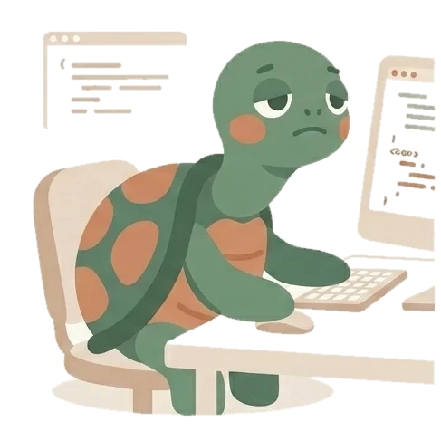 Nico slouched at a computer